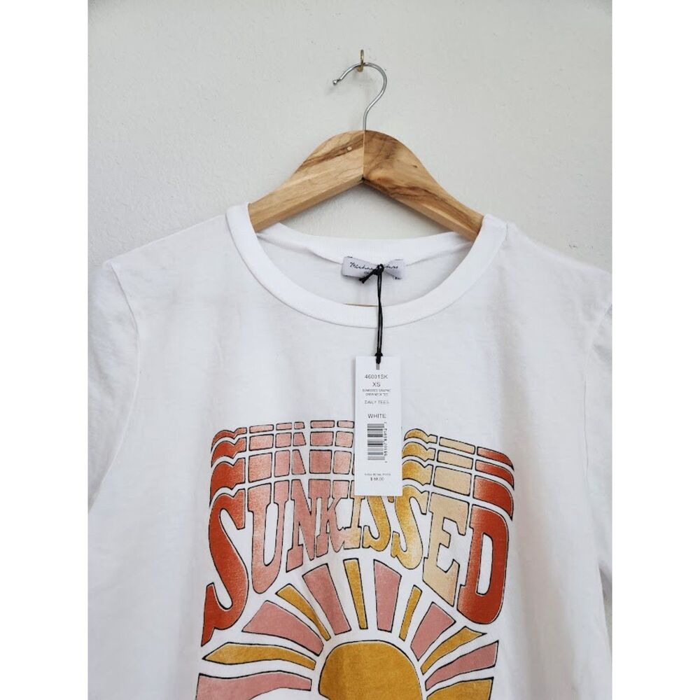 Michael Stars SUNKISSED GRAPHIC CREW NECK TEE-WHITE | Size XS - Picture 3 of 9